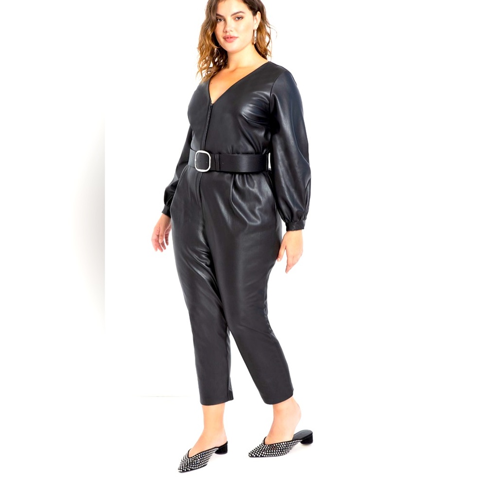 Faux Leather Eloquii Jumpsuit